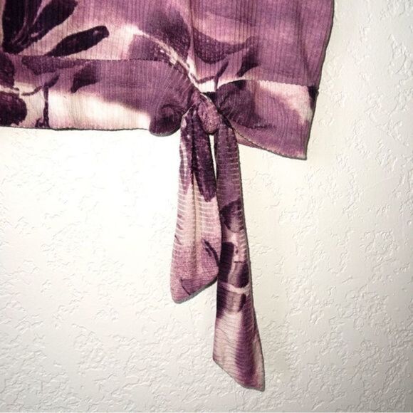 Madison Grey Purple Ombré Floral Tie Top Size XXL‎ - Picture 3 of 6